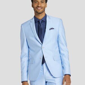 NEW Egara Skinny Fit Shiney Suit Jacket Light Blue Periwinkle 38S